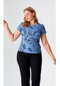 Camiseta Para Mujer Manga Corta Azul Marca L&H Ref. 4R409219 de L&H