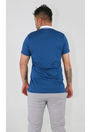 Polo Para Hombre Manga Corta Azul Marca L&H Ref. 4K109109
