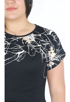 Camiseta Para Mujer Manga Corta Negro Marca L&H Ref. 5G409234