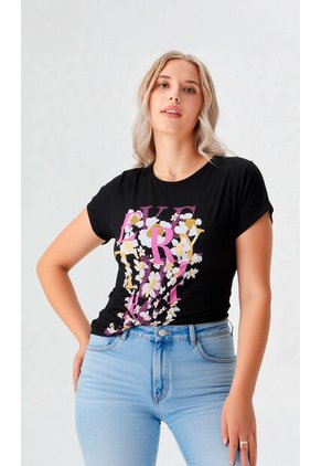 Camiseta Para Mujer Manga Corta Negro Marca L&H Ref. 5G409241