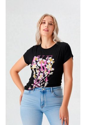 Camiseta Para Mujer Manga Corta Negro Marca L&H Ref. 5G409241