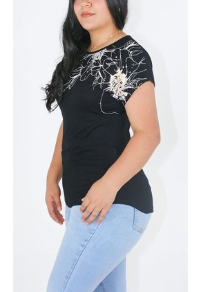 Camiseta Para Mujer Manga Corta Negro Marca L&H Ref. 5G409234