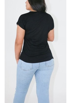 Camiseta Para Mujer Manga Corta Negro Marca L&H Ref. 5G409241