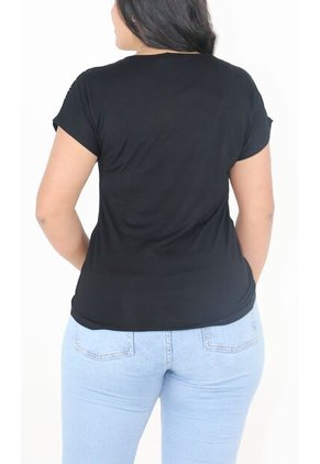 Camiseta Para Mujer Manga Corta Negro Marca L&H Ref. 5G409234