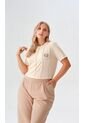 Camiseta Para Mujer. Manga Corta Beige Marca L&H de L&H