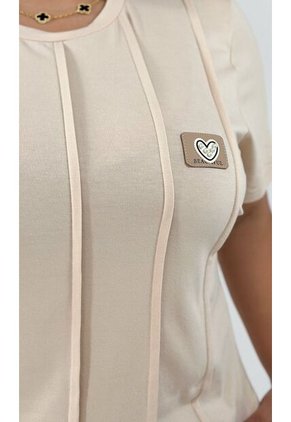 Camiseta Para Mujer. Manga Corta Beige Marca L&H