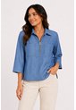 Blusa Para Mujer Manga 3/4 Azul Indigo Marca L&H Ref. 3K412148 de L&H