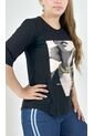 Camiseta Para Mujer Manga 3/4 Negro Marca L&H de L&H