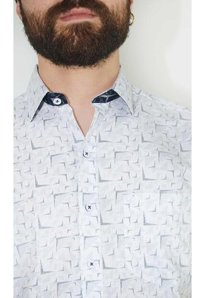 Camisa Para Hombre Manga Corta Blanco Marca L&H