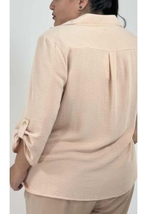 Blusa Para Mujer. Manga 3/4 Beige Marca L&H