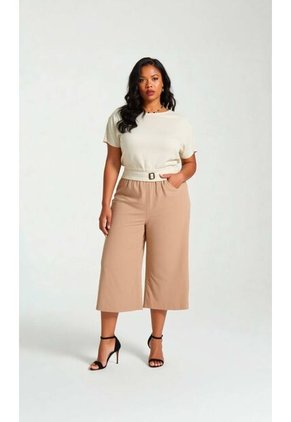 Blusa Para Mujer. Manga Corta Beige Marca L&H