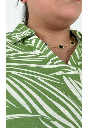 Blusa Para Mujer. Manga Corta Verde Marca L&H