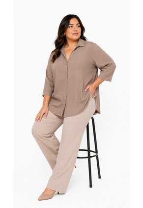 Bluson Para Mujer. Manga 3/4 Taupe Marca L&H Ref. 2J624003