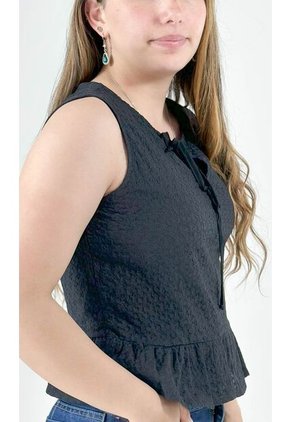 Blusa Para Mujer Manga Sisa Negro Marca L&H
