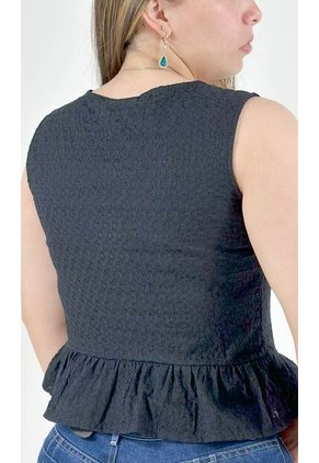 Blusa Para Mujer Manga Sisa Negro Marca L&H