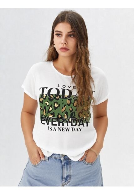 Camiseta Para Mujer Manga Corta Blanco Marca L&H