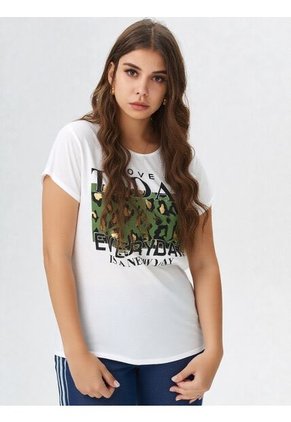 Camiseta Para Mujer Manga Corta Blanco Marca L&H