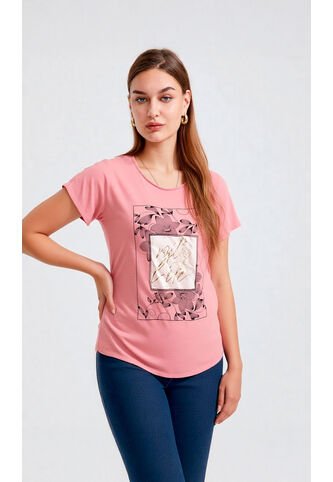 Camiseta Para Mujer Manga Corta Rosado Marca L&H L&H