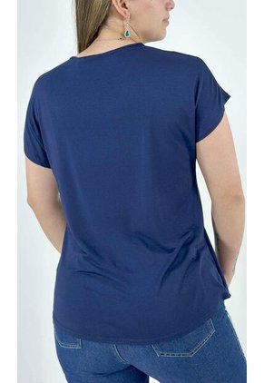 Camiseta Para Mujer Manga Corta Azul Marca L&H