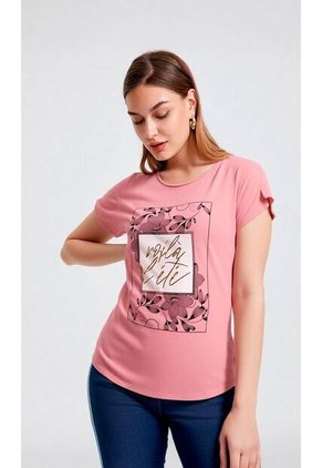 Camiseta Para Mujer Manga Corta Rosado Marca L&H