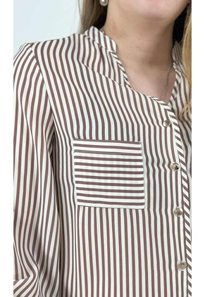 Blusa Para Mujer Manga 3/4 Cafe Marca L&H