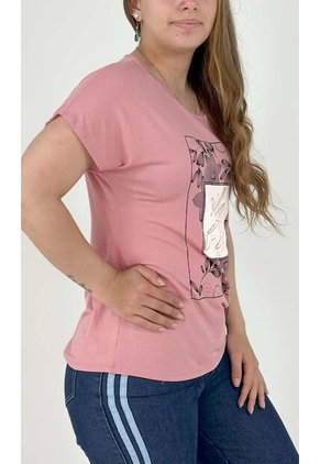 Camiseta Para Mujer Manga Corta Rosado Marca L&H