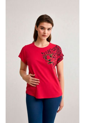 Camiseta Para Mujer Manga Corta Rojo Marca L&H L&H