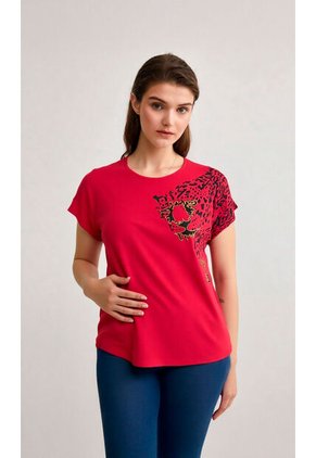 Camiseta Para Mujer Manga Corta Rojo Marca L&H