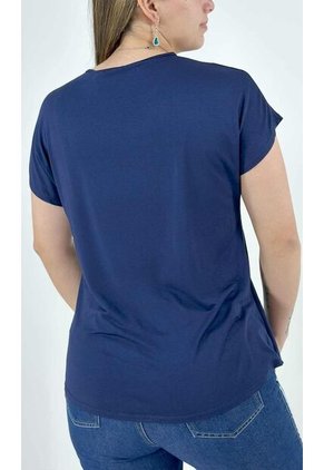Camiseta Para Mujer Manga Corta Azul Marca L&H