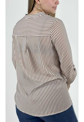 Blusa Para Mujer Manga 3/4 Cafe Marca L&H