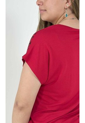 Camiseta Para Mujer Manga Corta Rojo Marca L&H
