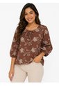 Blusa Para Mujer. Manga 3/4 Cafe Marca L&H Ref. 2J612090 de L&H