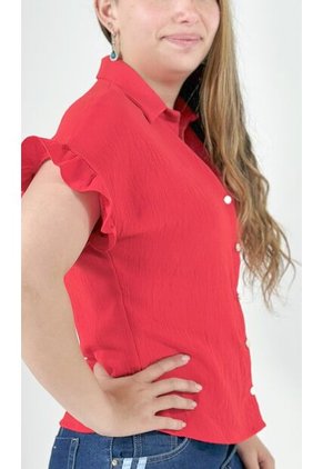 Blusa Para Mujer Manga Corta Rojo Marca L&H