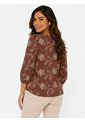 Blusa Para Mujer. Manga 3/4 Cafe Marca L&H Ref. 2J612090 de L&H