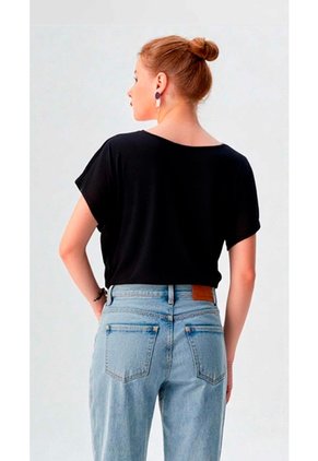 Camiseta Para Mujer Manga Corta Negro Marca L&H Ref. 5G409263