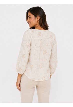 Blusa Para Mujer. Manga 3/4 Crudo Marca L&H Ref. 2J612090
