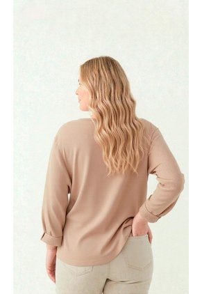 Camiseta Para Mujer. Manga 3/4 Beige Marca L&H Ref. 1F609188