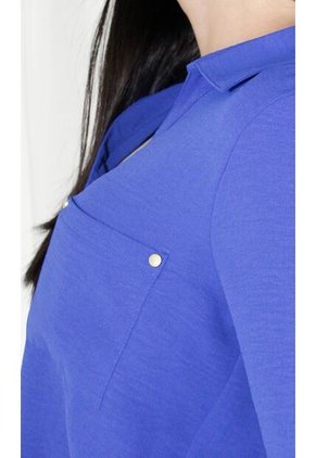 Blusa Para Mujer Manga 3/4 Azul Marca L&H