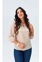 Blusa Para Mujer Manga 3/4 Beige Marca L&H de L&H