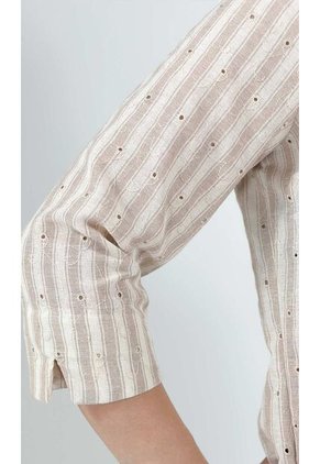 Blusa Para Mujer Manga 3/4 Beige Marca L&H