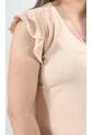 Blusa Para Mujer Manga Corta Beige Marca L&H de L&H