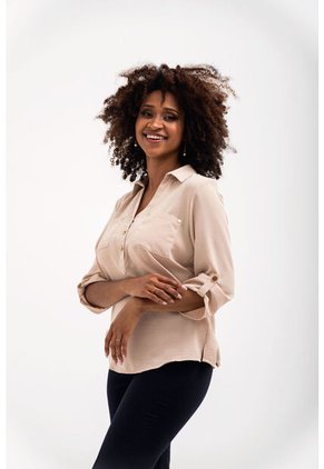 Blusa Para Mujer Manga 3/4 Beige Marca LYH