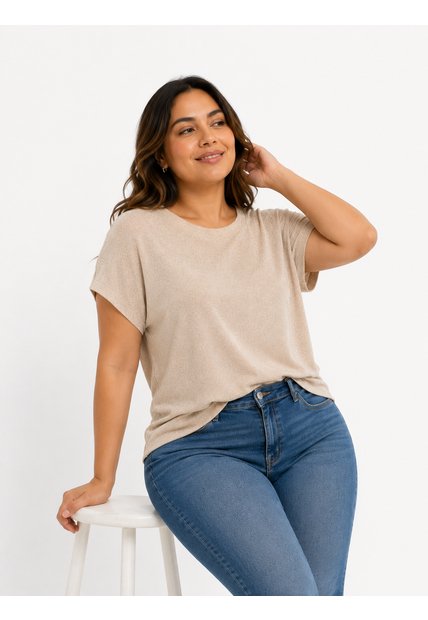 Camiseta Para Mujer.  Beige Marca L&H Ref. 2J609106