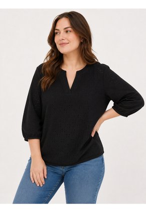 Camiseta Para Mujer. Manga 3/4 Negro Marca L&H Ref. 2J609098