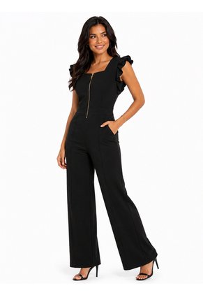 Enterizo Para Mujer Manga Sisa Negro Marca L&H Ref. 2J432039