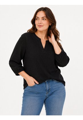 Camiseta Para Mujer. Manga 3/4 Negro Marca L&H Ref. 2J609098