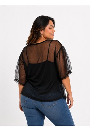 Camiseta Para Mujer. Manga 3/4 Negro Marca L&H Ref. 2J609085