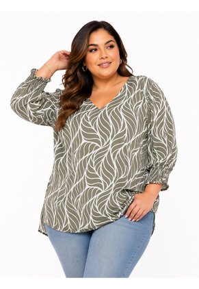 Camiseta Para Mujer. Manga 3/4 Verde Marca L&H Ref. 2J609102
