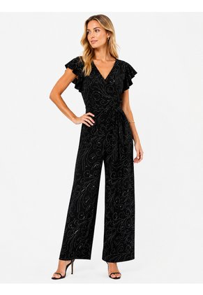 Enterizo Para Mujer Manga Corta Negro Marca L&H Ref. 2J432040