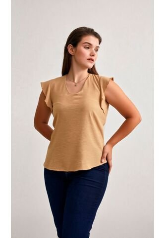 Blusa Para Mujer Manga Sisa Taupe Marca L&H Ref. 4R412130 L&H